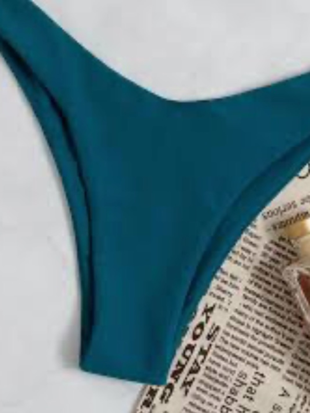 Subdued Teal V-Front Seamless Bikini Bottoms Size